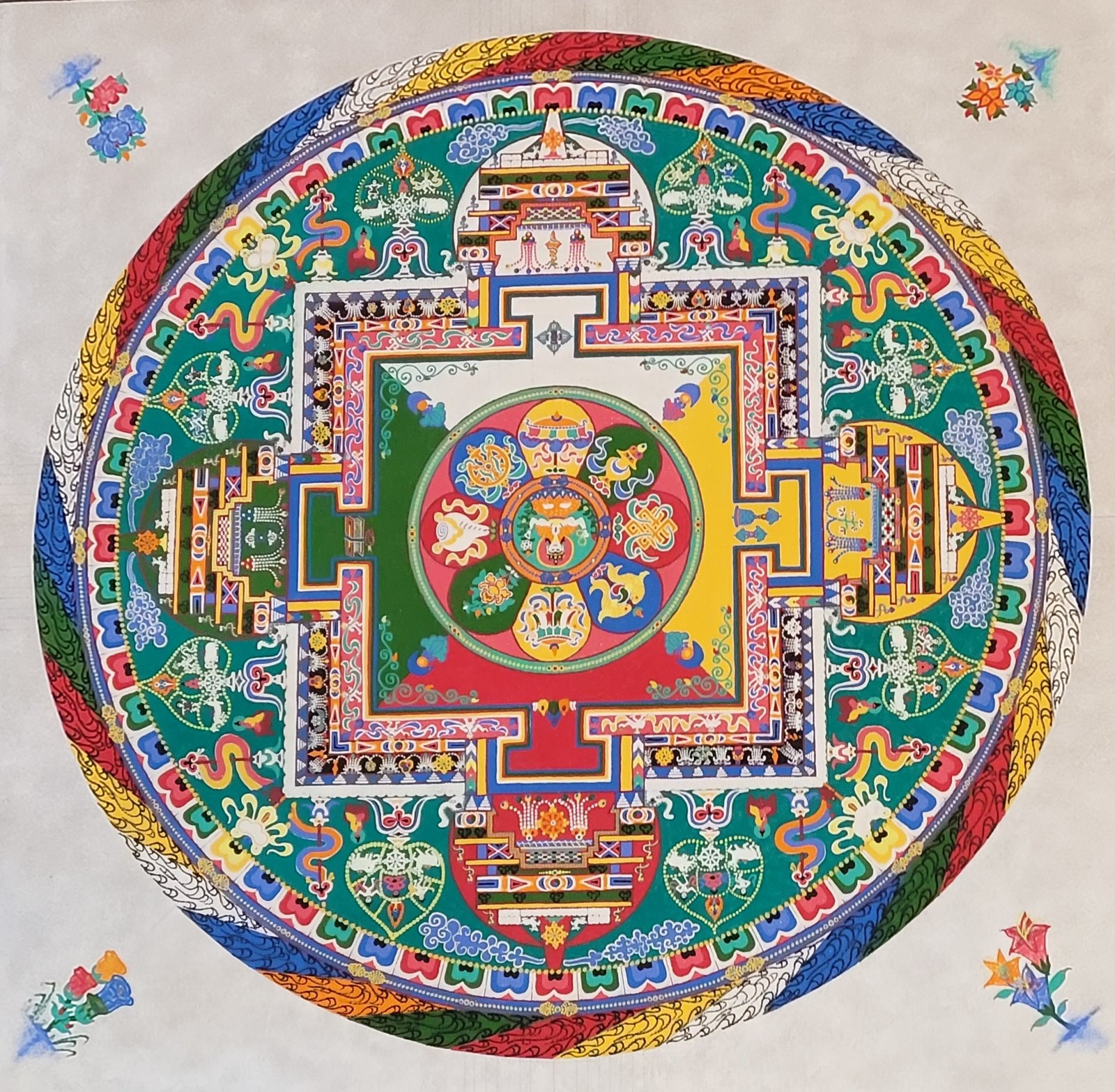 Tibetische Mönche gestalten ein Sandmandala im EIAB Waldbröl